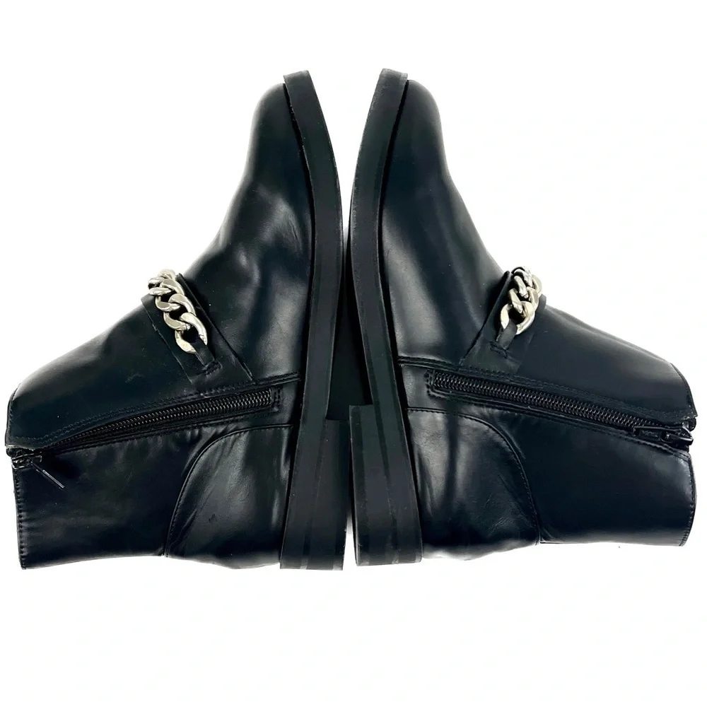 Zara Chain Black Booties - Size 37 / 6.5